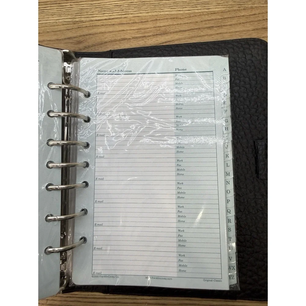 Franklin Covey 365 Monthly Weekly Organizer Planner Black Faux Leather & Notes